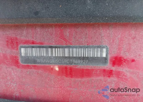 2012 Mini Cooper z USA, uszkodzony, nr VIN WMWSU3C59CT369929